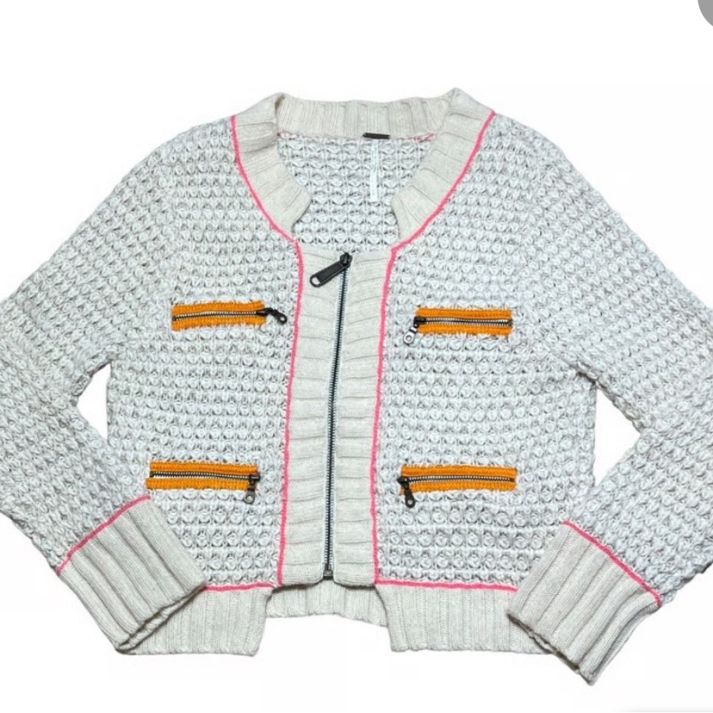 Free people zip up cardigan
